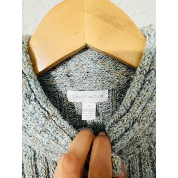 Charter Club Button Down Gray Sweater - Picture 4 of 4